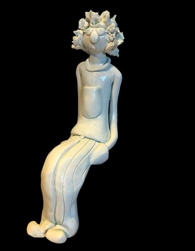 Sculpture - personnage - céramique - naïf - blanc